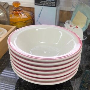 Homer Laughlin set of hot pink best China line bowls
